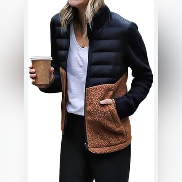 Boutique Jackets & Blazers - Fall Puffer jackets with teddy sleeves Sz Small